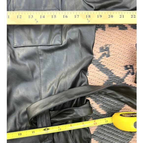 Pinko | Bellini Ecological Leather Zip Up Bikercore Moto Jumpsuit Black Size 4 - Picture 11 of 12